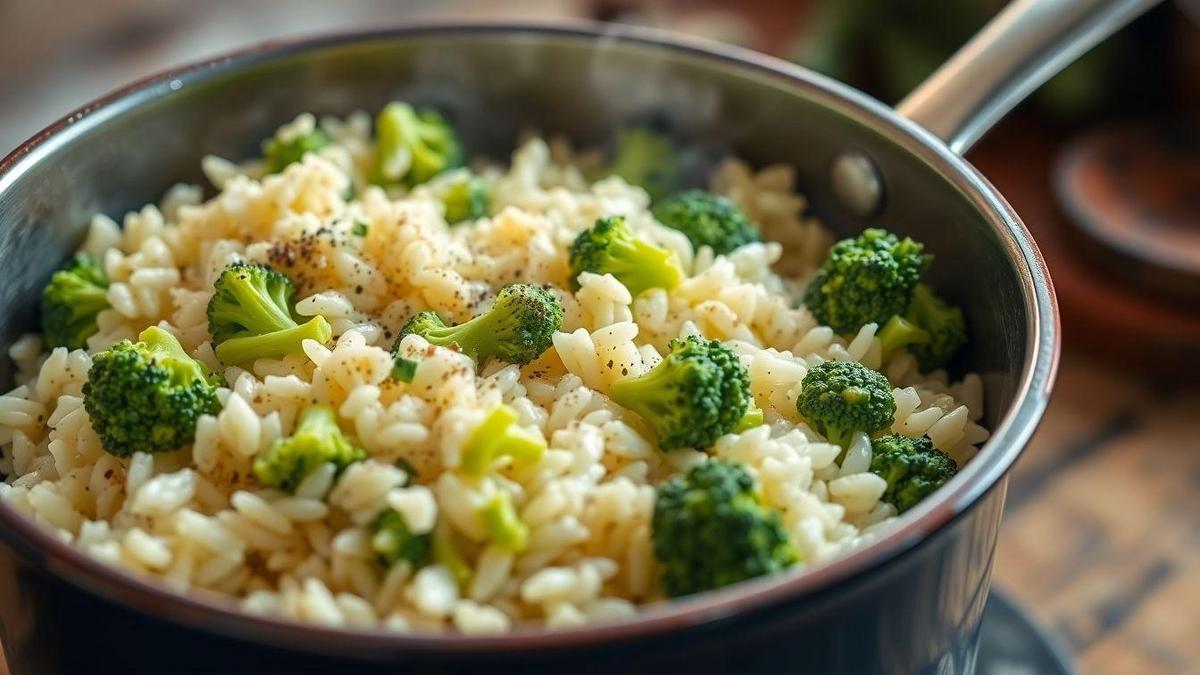 arroz-com-brocolis-irresistivelmente-cremoso-e-saboroso--pronto-em--minutos-numa-panela-com-pouco